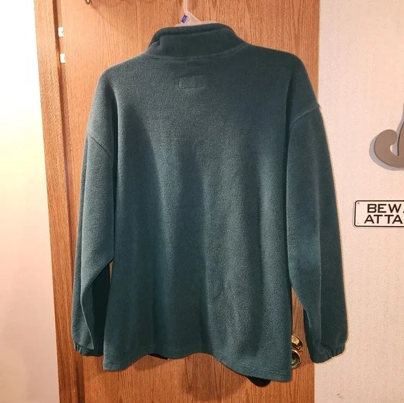 Eddie Bauer Men's XL Dark Hunter Green Fleece Pullover - Picture 3 of 10